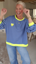 MOXIE striped sweatshirt kobalt blue