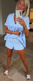 JILLA loose dress pastel blue (with shorts underneath)