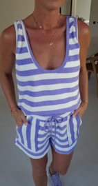 BIBI striped terry set lilac off-white