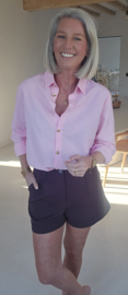ALIA cotton shirt pink golden buttons