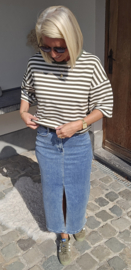 AYLIN oversized striped T-shirt khaki