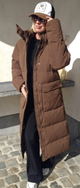 TAMMIE maxi winter puffer coat chocolat