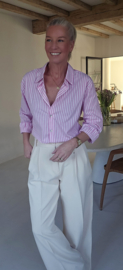LOESJE cotton shirt striped pink