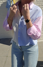 CANDICE striped bow shirt