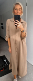 RHEA maxi shirt dress beige