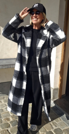 TINIE maxi coat black white