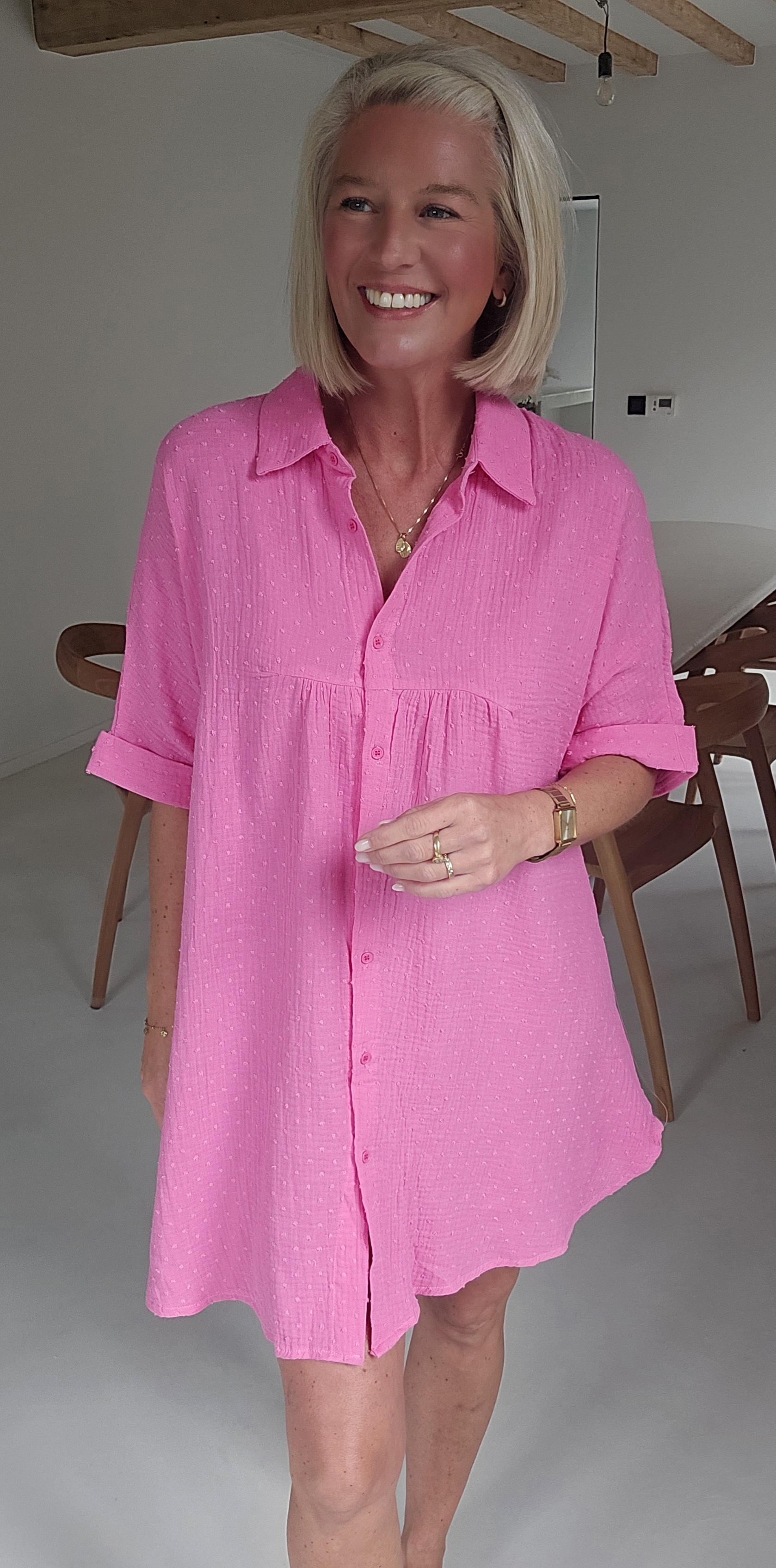 JANNA tetra shirt dress fuschia