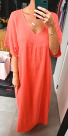 RIMINI maxi tetra dress coral