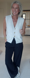MAURA sleeveless knit cardigan soft grey