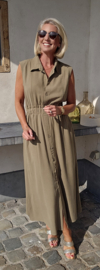 KIRA viscose linen maxi dress khaki
