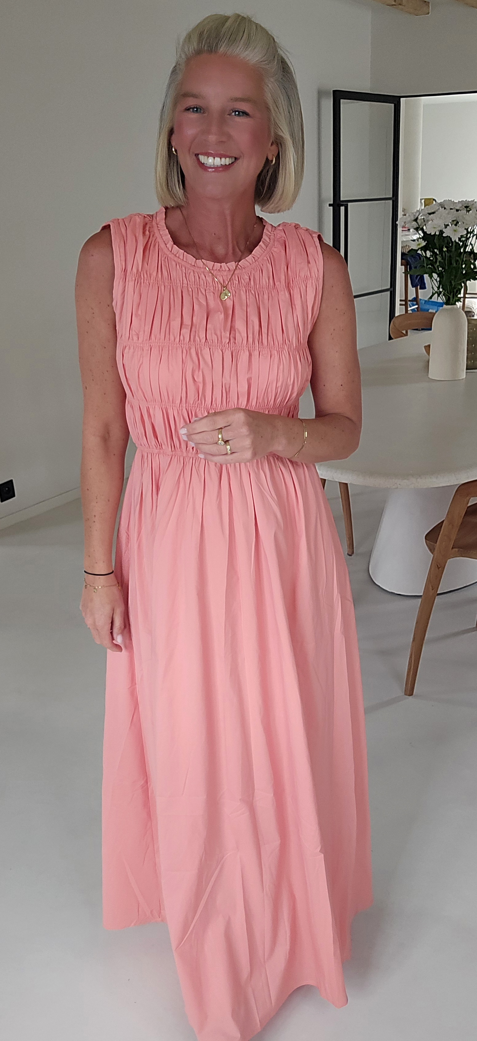 MARINI maxi dress salmon pink