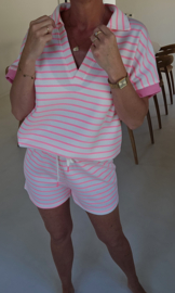 ELLIE striped set neon pink