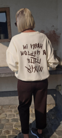 HAPPY IN A MILLION LITTLE WAYS sweatshirt vanilla