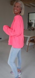 HAPPY LIFE sweatshirt neon pink (with key ring)