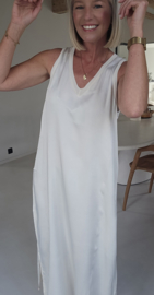 ADRIAN maxi satin dress cream