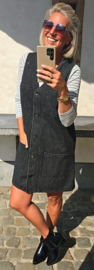 MOLLINE sleeveless jeans dress black