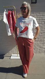 CICI checkered loose pants red