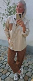 MADISON oversized cotton shirt beige