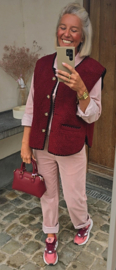 MELIA 2 sleeveless teddy jacket burgundy