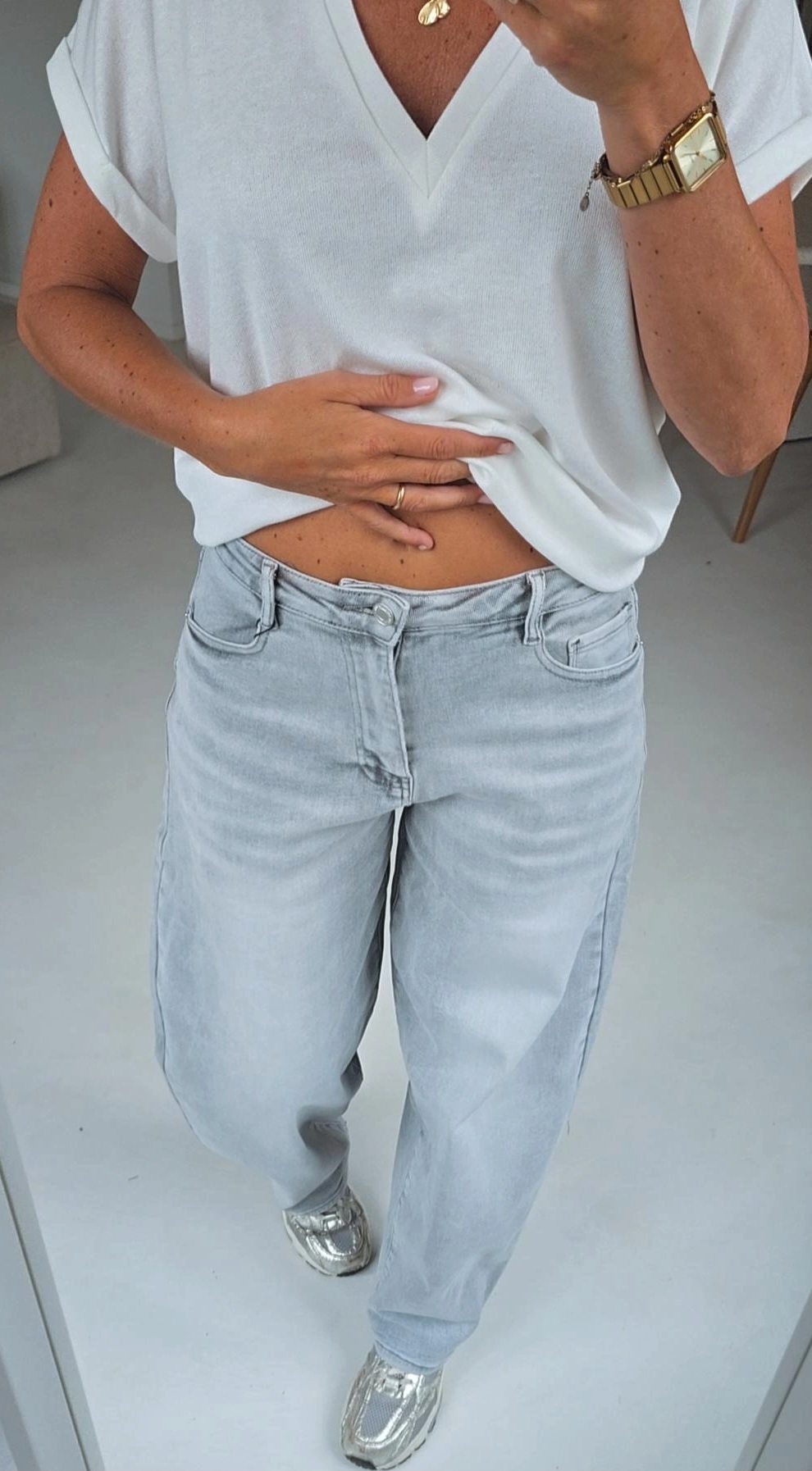 LAUREN baggy balloon jeans soft grey