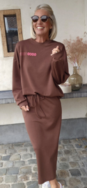 LOVELY sweatshirt skirt chocolat