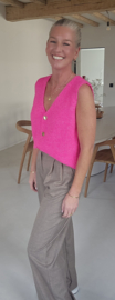 MAURINE sleeveless knit cardigan fuschia