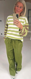 LOEBIDOE striped sweatshirt olive