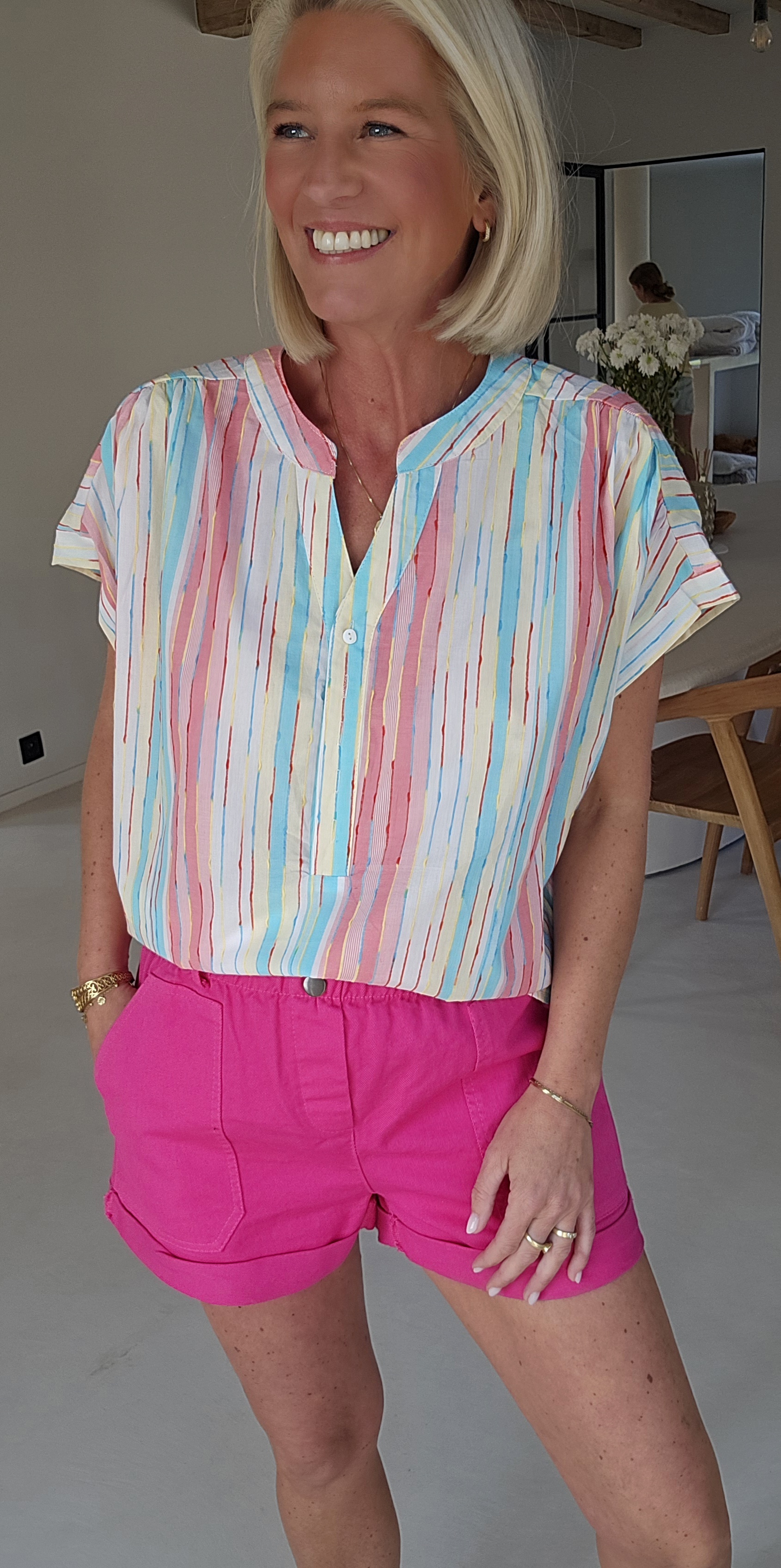 SAMARI striped  cotton blouse