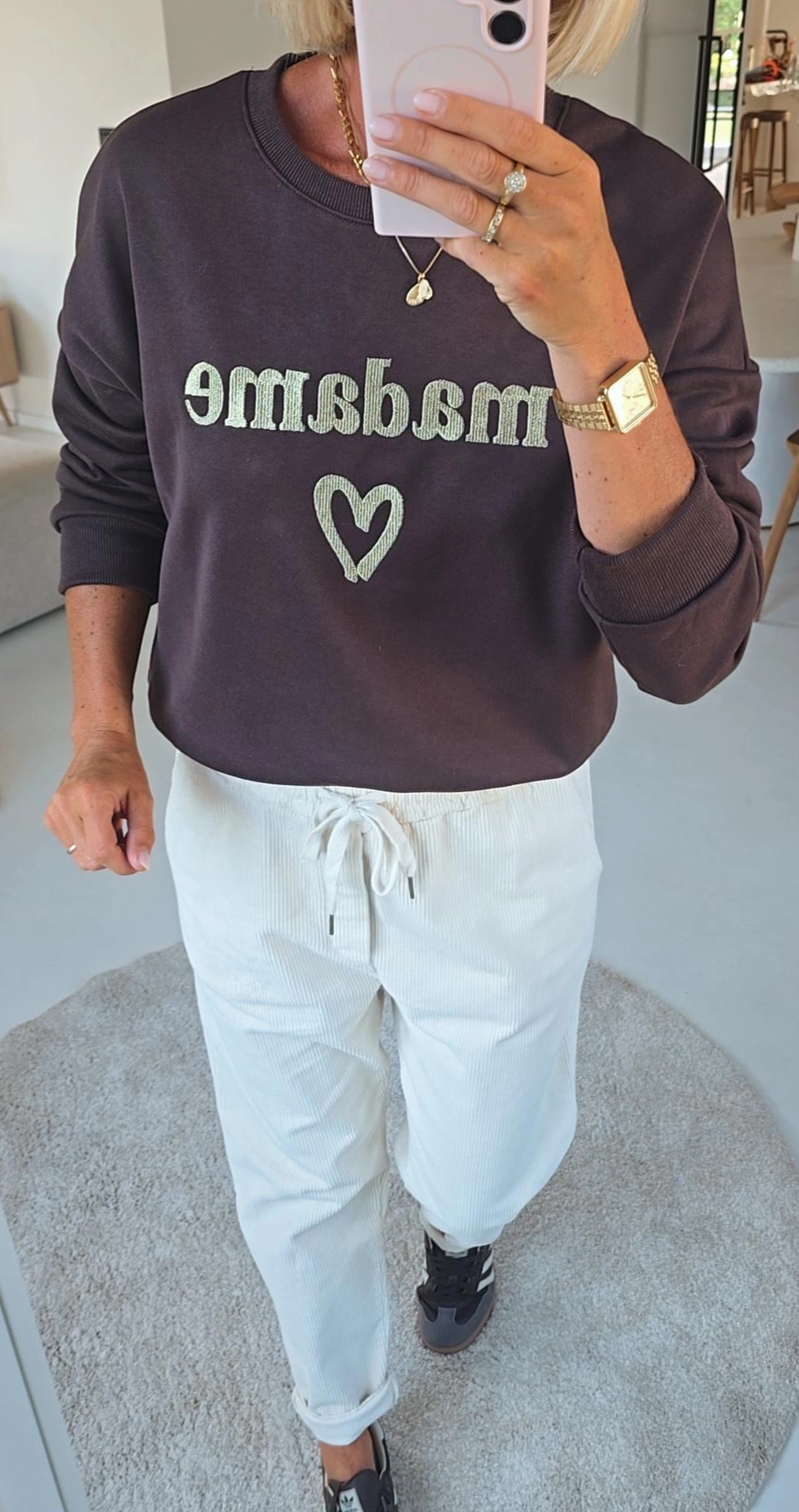 MADAME cotton sweatshirt chocolat