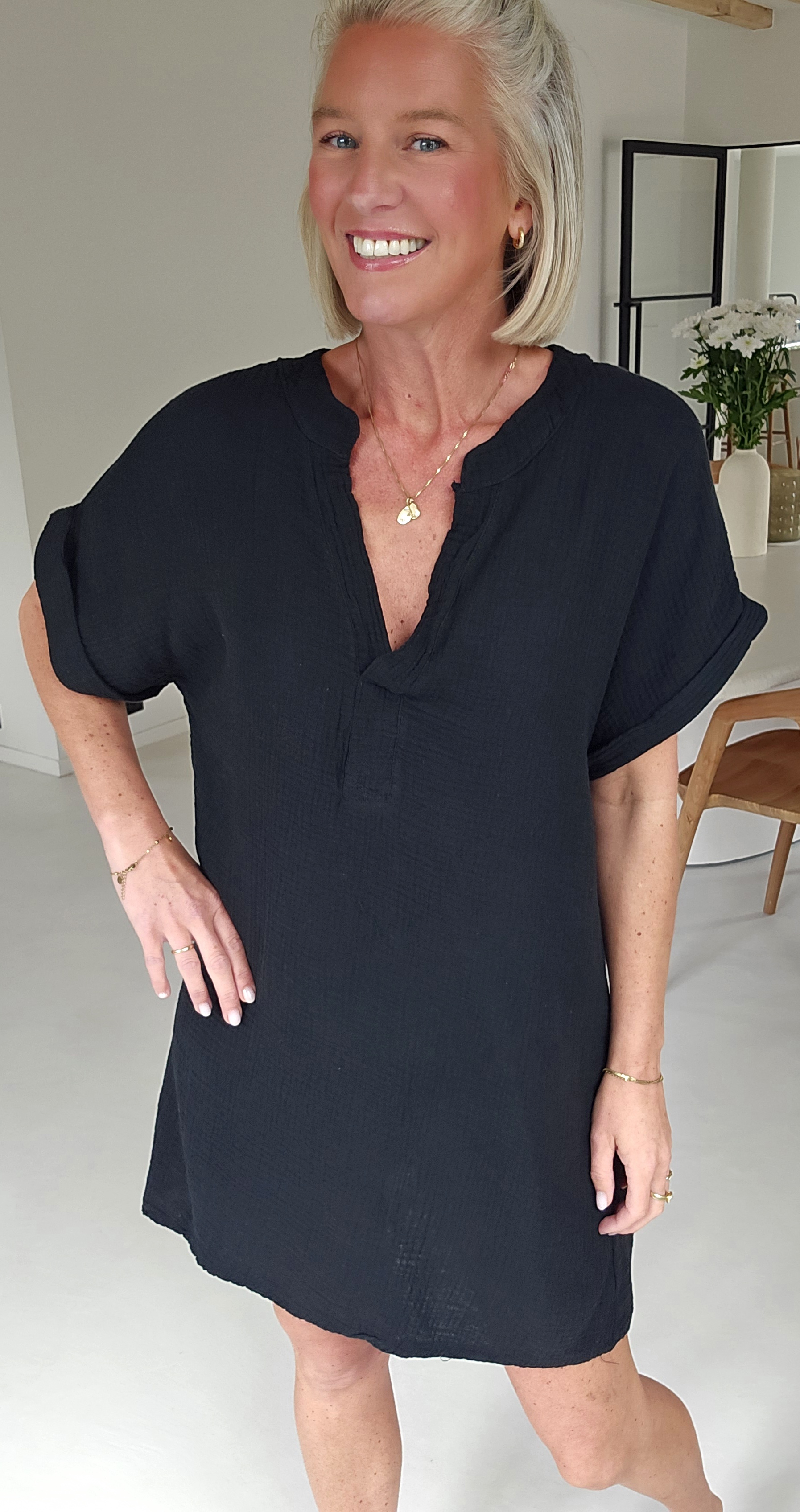 JOYOSA tetra dress black