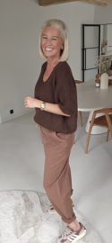MAYLEY short-sleeved knit chocolat