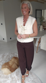 LACE WHISPER sleeveless cardigan beige