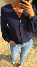 LORE cotton blouse navy