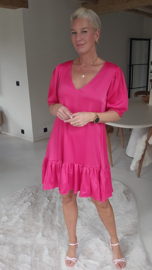 SCARLETT flowy party dress fuschia
