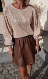 PAM pu skirt chocolat