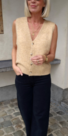 RUBI sleeveless knit cardigan camel