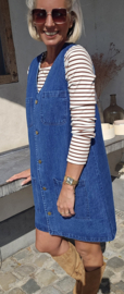 MOLLINE sleeveless jeans dress blue