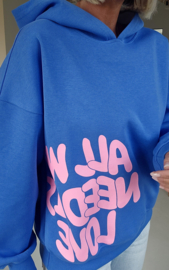 ALL YOU NEED IS LOVE hoodie blue