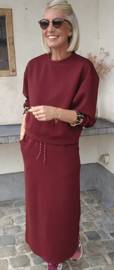 LISANNA sweatshirt set burgundy with leo detail