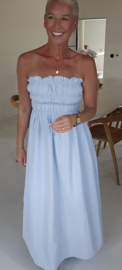 BENTHE bustier dress soft blue