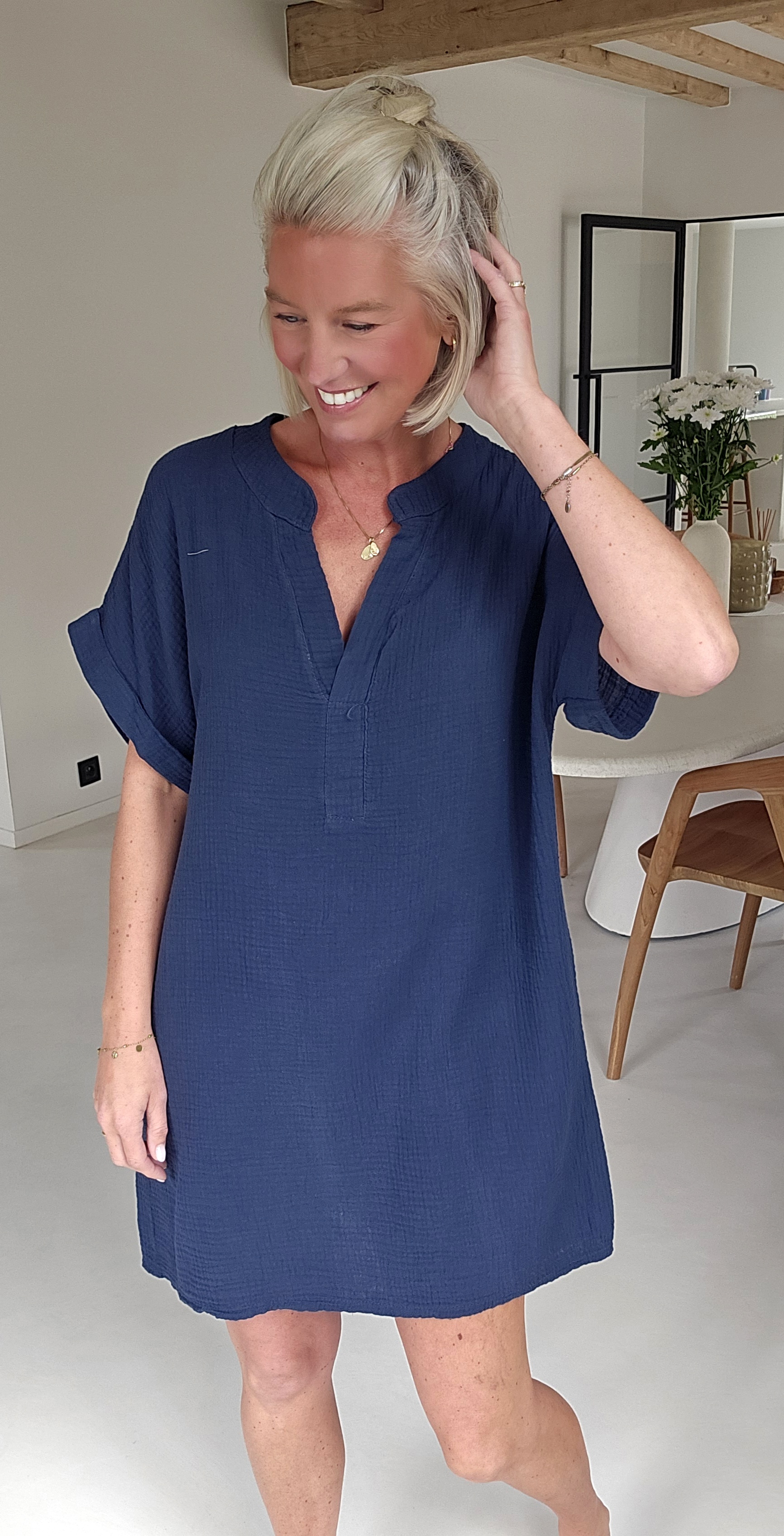JOYOSA tetra dress navy