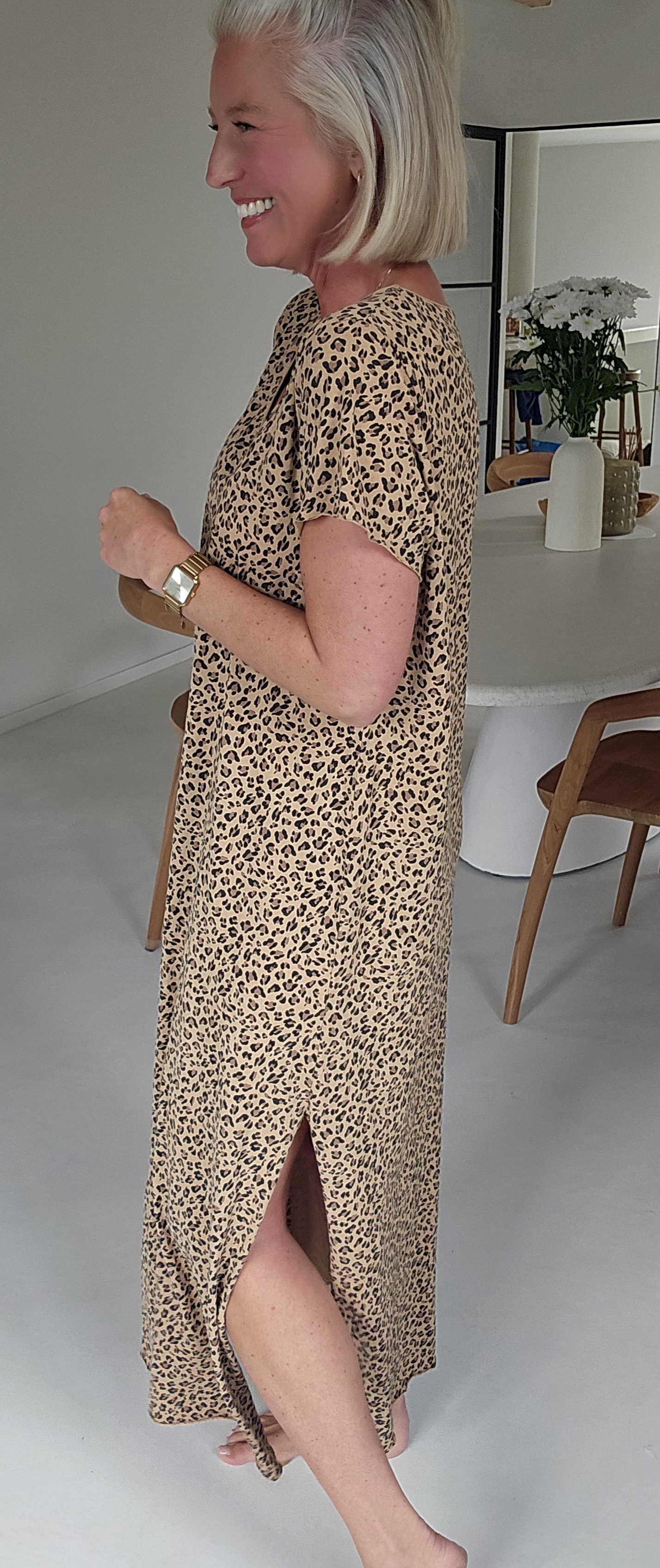 LEO maxi T-shirt dress