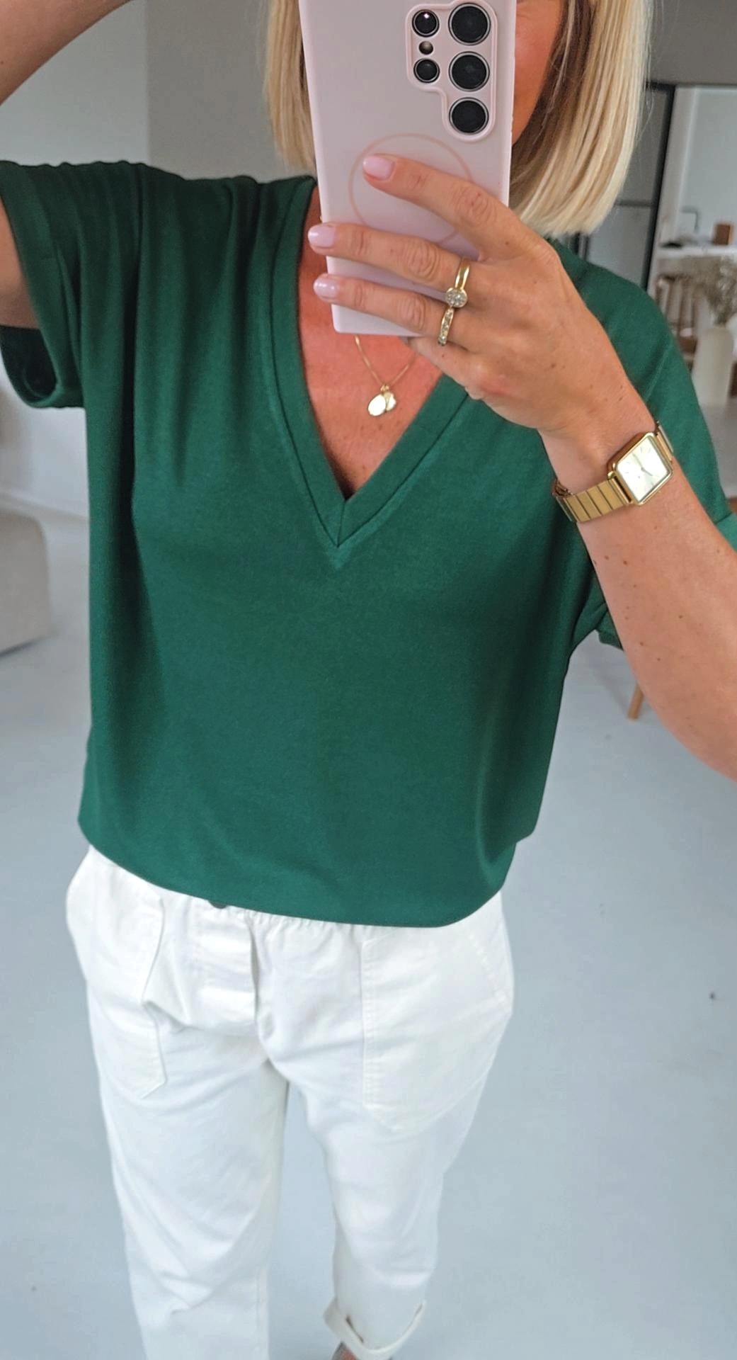 INA viscose tee forest green