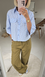 MALOU cropped shirt blue