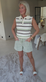 NELLA sleeveless polo knit chocolat green