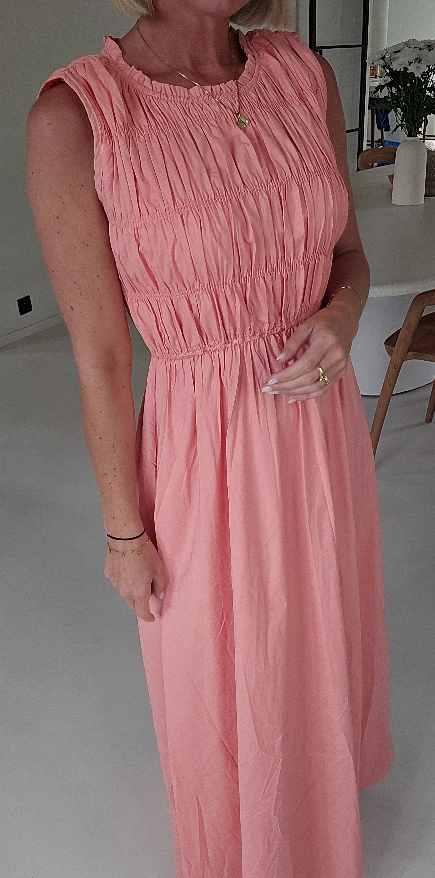 MARINI maxi dress salmon pink