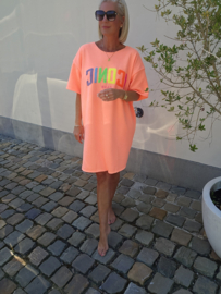 ICONIC sweatshirt dress neon peach