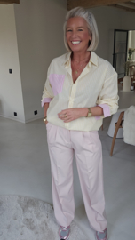 MOONTJE loose tailored pants pink