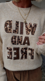 WILD AND FREE knit beige leo
