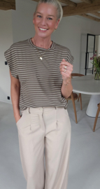 CARO striped T-shirt taupe